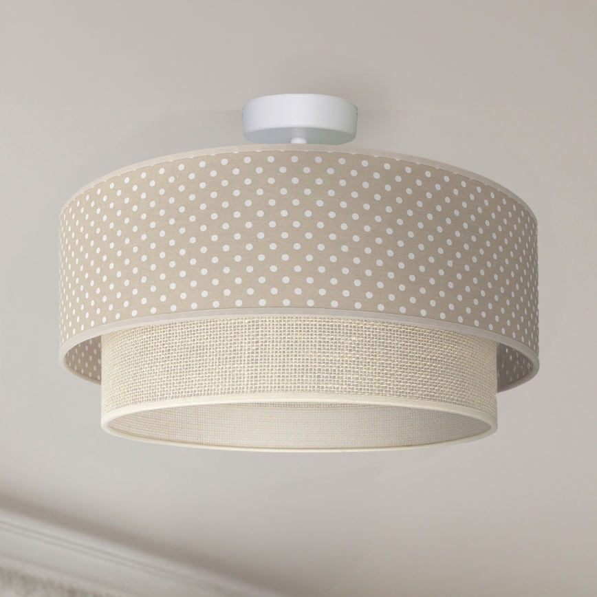 Brilagi - LED-pinta-asennettava kattovalaisin BOHO BOBO 1xE27/60W/230V Ø 40 cm pilkullinen beige/kerma