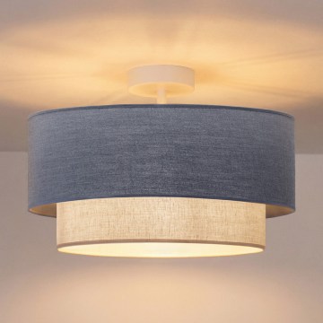 Brilagi - LED-pinta-asennettava kattokruunu BOHO ECO 1xE27/10W/230V Ø 40 cm sininen/kerma