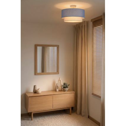 Brilagi - LED-pinta-asennettava kattokruunu BOHO ECO 1xE27/10W/230V Ø 40 cm sininen/kerma