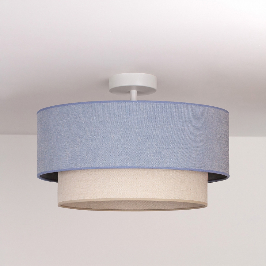 Brilagi - LED-pinta-asennettava kattokruunu BOHO ECO 1xE27/10W/230V Ø 40 cm sininen/kerma