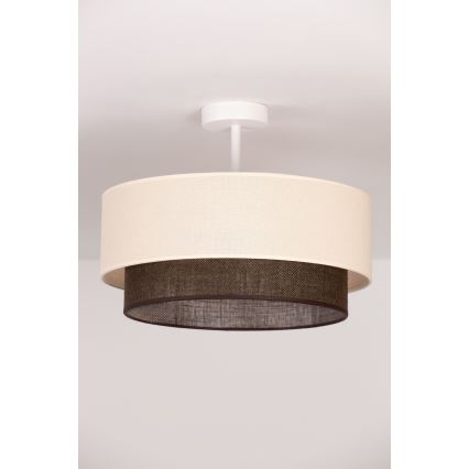 Brilagi - LED-pinta-asennettava kattokruunu BOHO-tyyli 1xE27/15W/230V Ø 40 cm kerma/ruskea