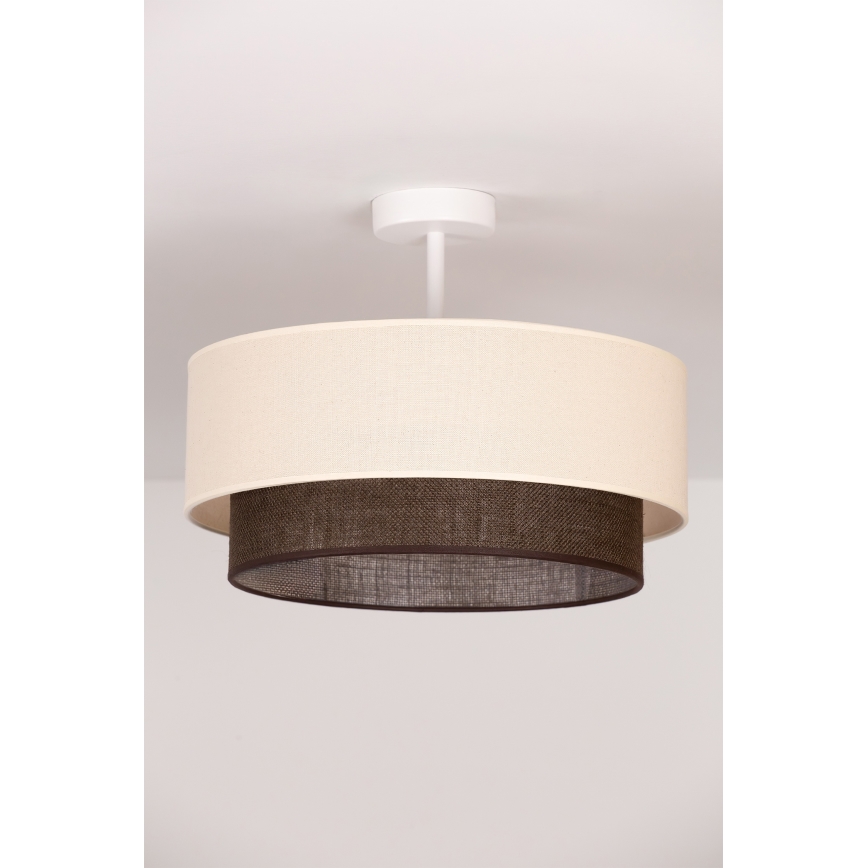 Brilagi - LED-pinta-asennettava kattokruunu BOHO-tyyli 1xE27/15W/230V Ø 40 cm kerma/ruskea