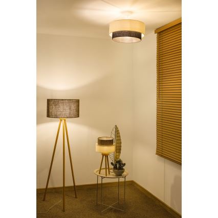 Brilagi - LED-pinta-asennettava kattokruunu BOHO-tyyli 1xE27/15W/230V Ø 40 cm kerma/ruskea