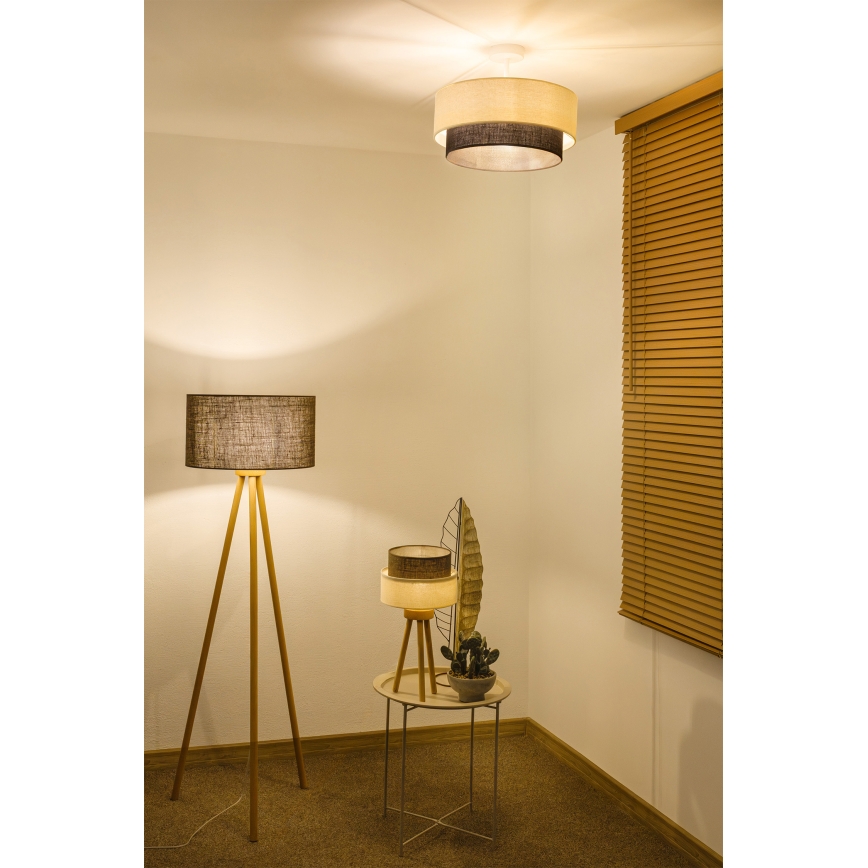 Brilagi - LED-pinta-asennettava kattokruunu BOHO-tyyli 1xE27/15W/230V Ø 40 cm kerma/ruskea