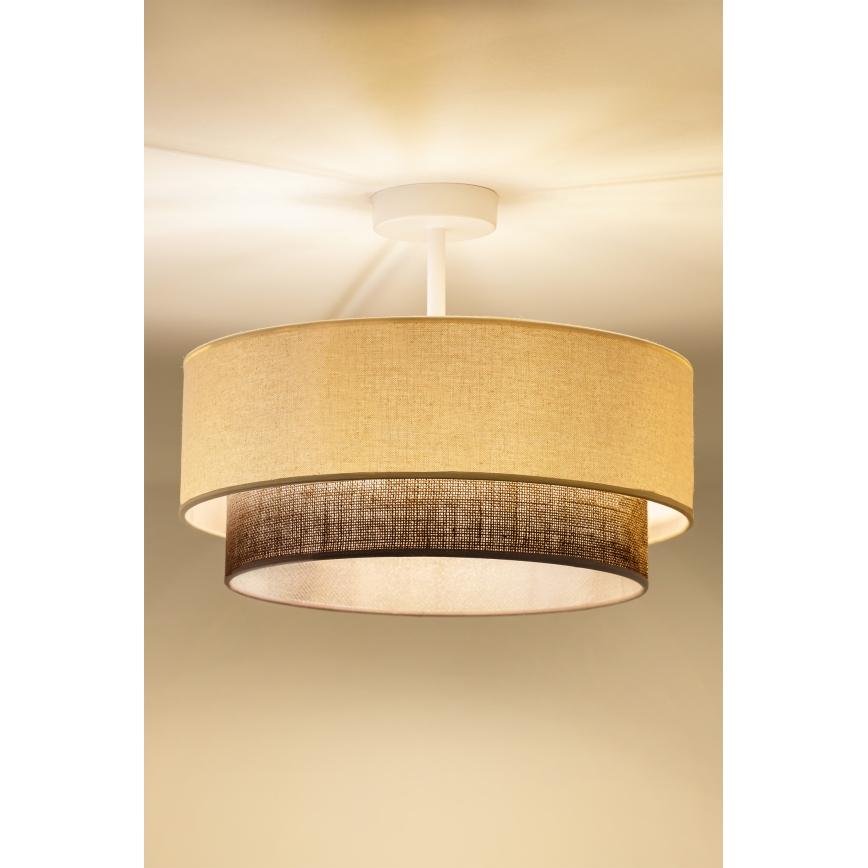 Brilagi - LED-pinta-asennettava kattokruunu BOHO-tyyli 1xE27/15W/230V Ø 40 cm kerma/ruskea