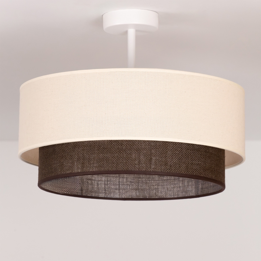 Brilagi - LED-pinta-asennettava kattokruunu BOHO-tyyli 1xE27/15W/230V Ø 40 cm kerma/ruskea
