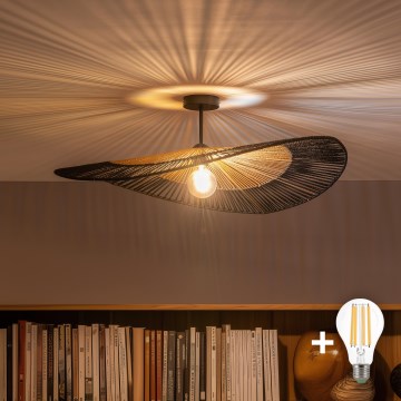 Brilagi - LED-pinta-asennettava kattokruunu CERIA BOHO 1xE27/60W/230V Ø 80 cm musta/ruskea