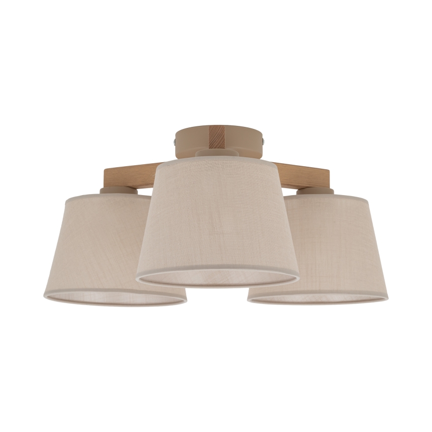 BRILAGI - LED pinta-asennettava kattokruunu LATTE SABIA 3xE27/15W/230V mänty/beige