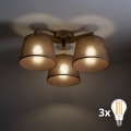 BRILAGI - LED pinta-asennettava kattokruunu LATTE SABIA 3xE27/15W/230V mänty/ruskea