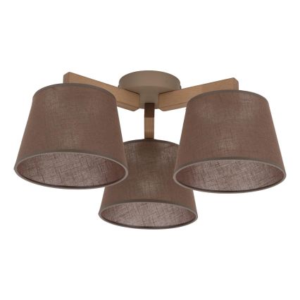 BRILAGI - LED pinta-asennettava kattokruunu LATTE SABIA 3xE27/15W/230V mänty/ruskea