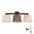 BRILAGI - LED-pinta-asennettava kattokruunu LATTE SABIA 3xE27/15W/230V mänty/sekoitus
