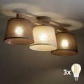 BRILAGI - LED Pinta-asennettava kattokruunu LATTE SABIA 3xE27/15W/230V mänty/sekoitus