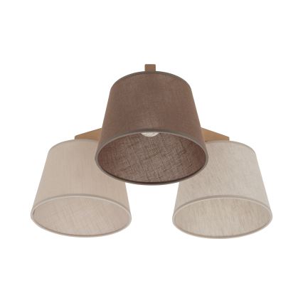 BRILAGI - LED pinta-asennettava kattokruunu LATTE SABIA 3xE27/15W/230V mänty/sekoitus