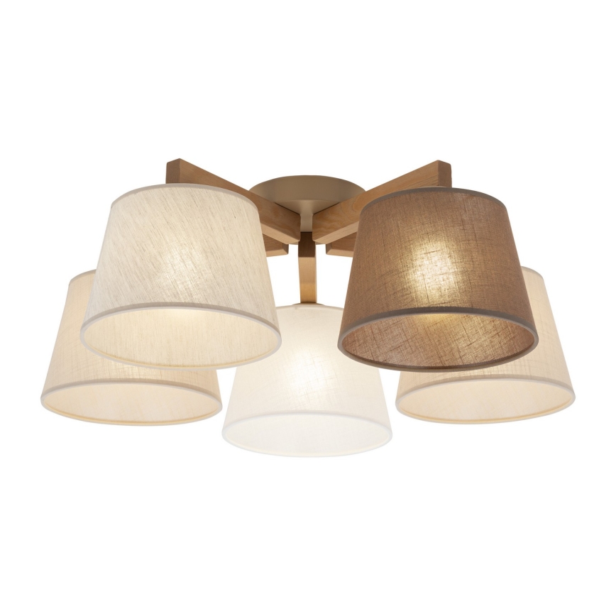 BRILAGI - LED-pinta-asennettava kattokruunu LATTE SABIA 5xE27/15W/230V mänty/sekoitus