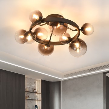 Brilagi - LED-pinta-asennettava kattokruunu MILLA 10xG9/3W/230V ruskea/savunruskea