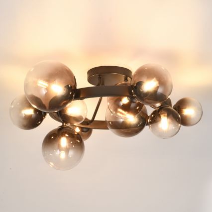 Brilagi - LED-pinta-asennettava kattokruunu MILLA 10xG9/3W/230V ruskea/savunruskea