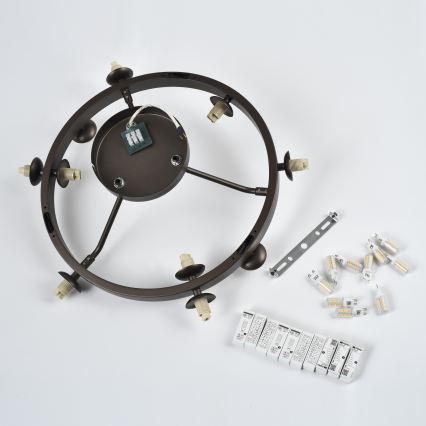 Brilagi - LED-pinta-asennettava kattokruunu MILLA 10xG9/3W/230V ruskea/savunruskea