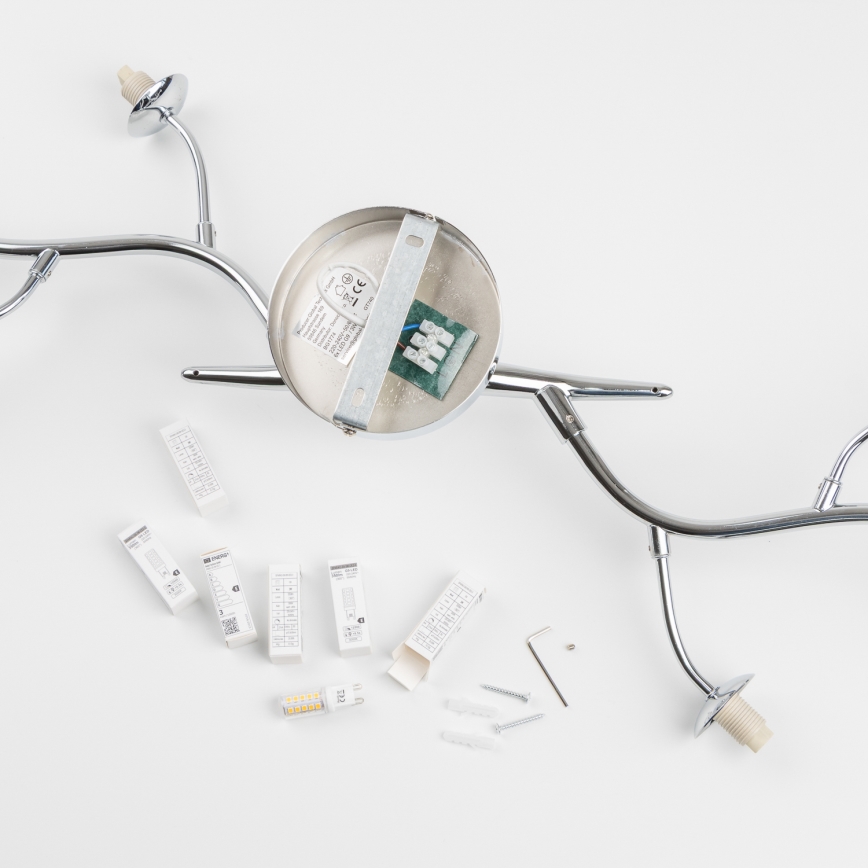 Brilagi - LED pinta-asennettava kattokruunu MISTEL 6xG9/3W/230V musta kromi/savunvärinen