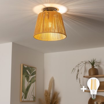 Brilagi - LED-pinta-asennettava kattovalaisin CERIA BOHO 1xE27/40W/230V, halkaisija 28 cm, ruskea