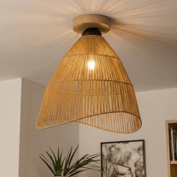 Brilagi - LED-pinta-asennettava kattovalaisin CERIA BOHO 1xE27/40W/230V halkaisija 50 cm ruskea/tammi