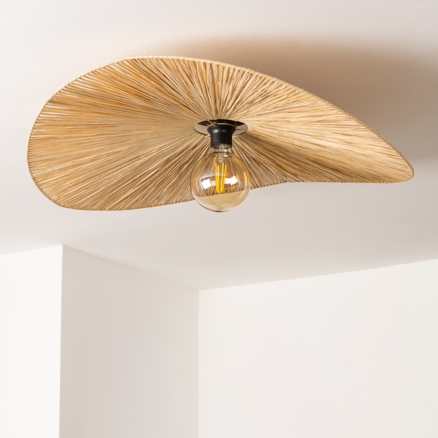 Brilagi - LED-pinta-asennettava kattovalaisin CERIA BOHO 1xE27/40W/230V, halkaisija 80 cm, rafia