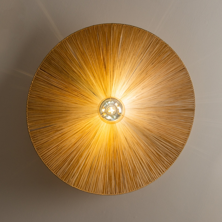 Brilagi - LED-pinta-asennettava kattovalaisin CERIA BOHO 1xE27/40W/230V, halkaisija 80 cm, rafia