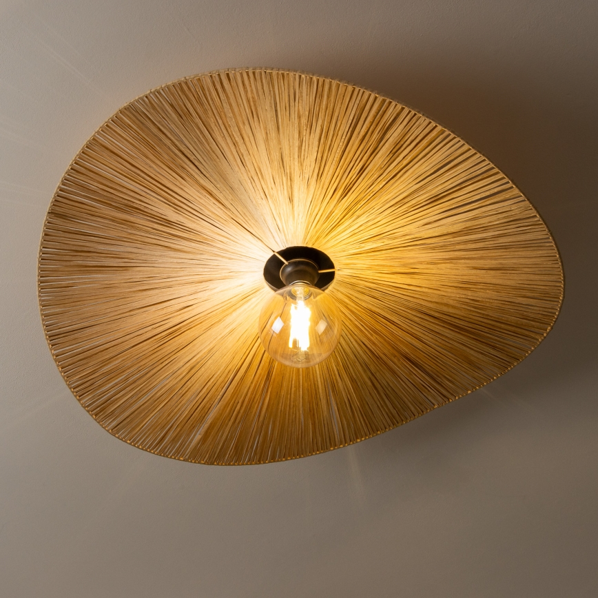 Brilagi - LED-pinta-asennettava kattovalaisin CERIA BOHO 1xE27/40W/230V, halkaisija 80 cm, rafia