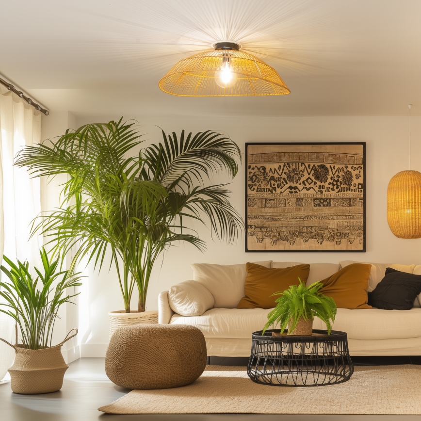 Brilagi - LED-pinta-asennettava kattovalaisin CERIA BOHO 1xE27/40W/230V Ø 70 cm ruskea