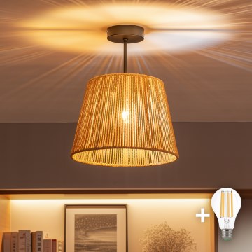 Brilagi - LED-pinta-asennettava kattovalaisin CERIA BOHO 1xE27/60W/230V halkaisija 28 cm musta/ruskea