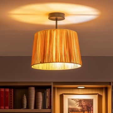 Brilagi - LED-pinta-asennettava kattovalaisin CERIA BOHO 1xE27/60W/230V halkaisija 30 cm musta/rafia