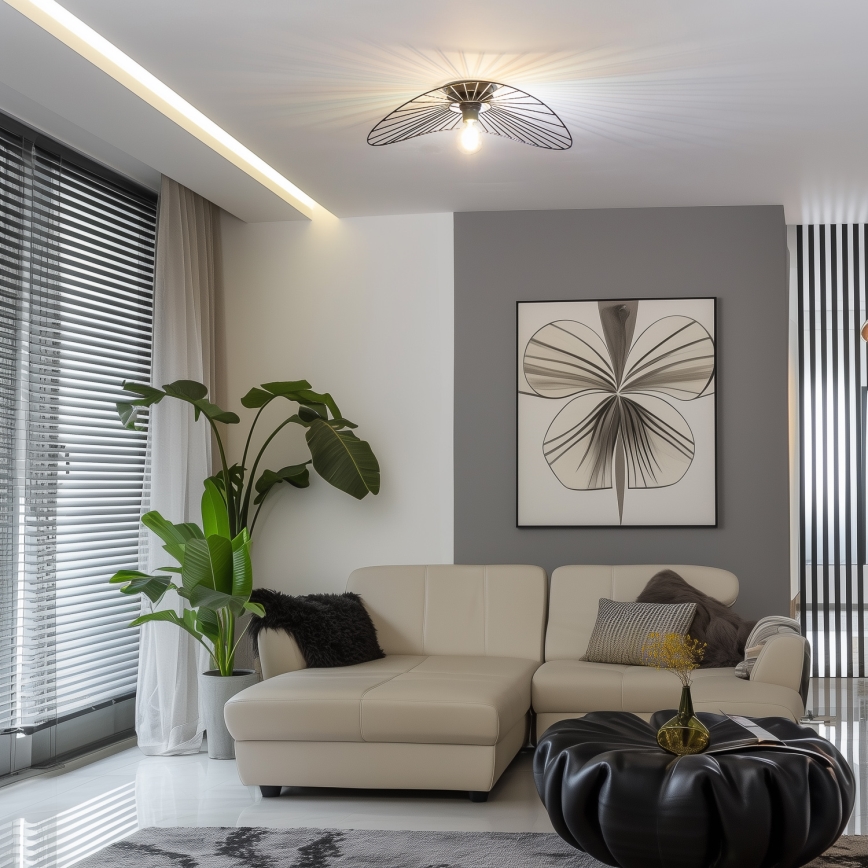 Brilagi - LED-pinta-asennettava kattovalaisin CERIA WIRE 1xE27/40W/230V 40x56 cm musta