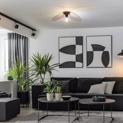 Brilagi - LED-pinta-asennettava kattovalaisin CERIA WIRE 1xE27/40W/230V 40x56 cm pronssi