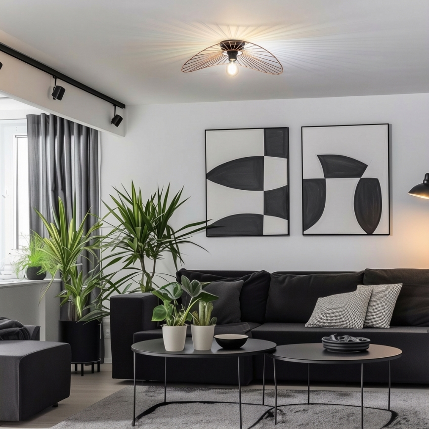 Brilagi - LED-pinta-asennettava kattovalaisin CERIA WIRE 1xE27/40W/230V 40x56 cm pronssi