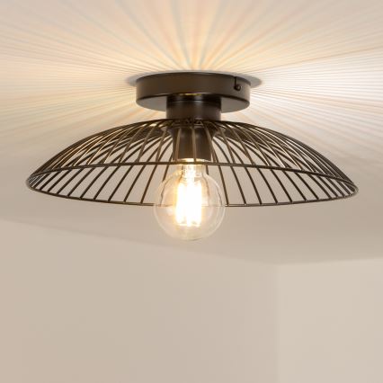 Brilagi - LED-pinta-asennettava kattovalaisin CERIA WIRE 1xE27/40W/230V, halkaisija 38 cm, musta