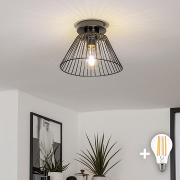 Brilagi - LED-pinta-asennettava kattovalaisin CERIA WIRE 1xE27/40W/230V, Ø 30 cm, musta