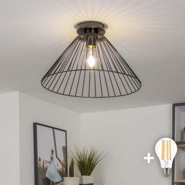 Brilagi - LED-pinta-asennettava kattovalaisin CERIA WIRE 1xE27/40W/230V Ø 45 cm musta
