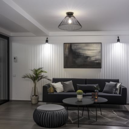 Brilagi - LED-pinta-asennettava kattovalaisin CERIA WIRE 1xE27/40W/230V Ø 45 cm musta