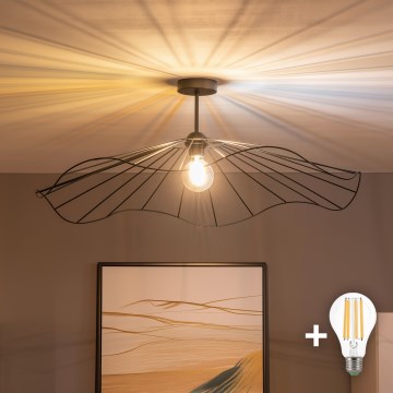 Brilagi - LED-pinta-asennettava kattovalaisin CERIA WIRE 1xE27/60W/230V, halkaisija 80 cm, musta