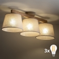 BRILAGI - LED pinta-asennettava kattovalaisin LATTE SABIA 3xE27/15W/230V mänty/beige