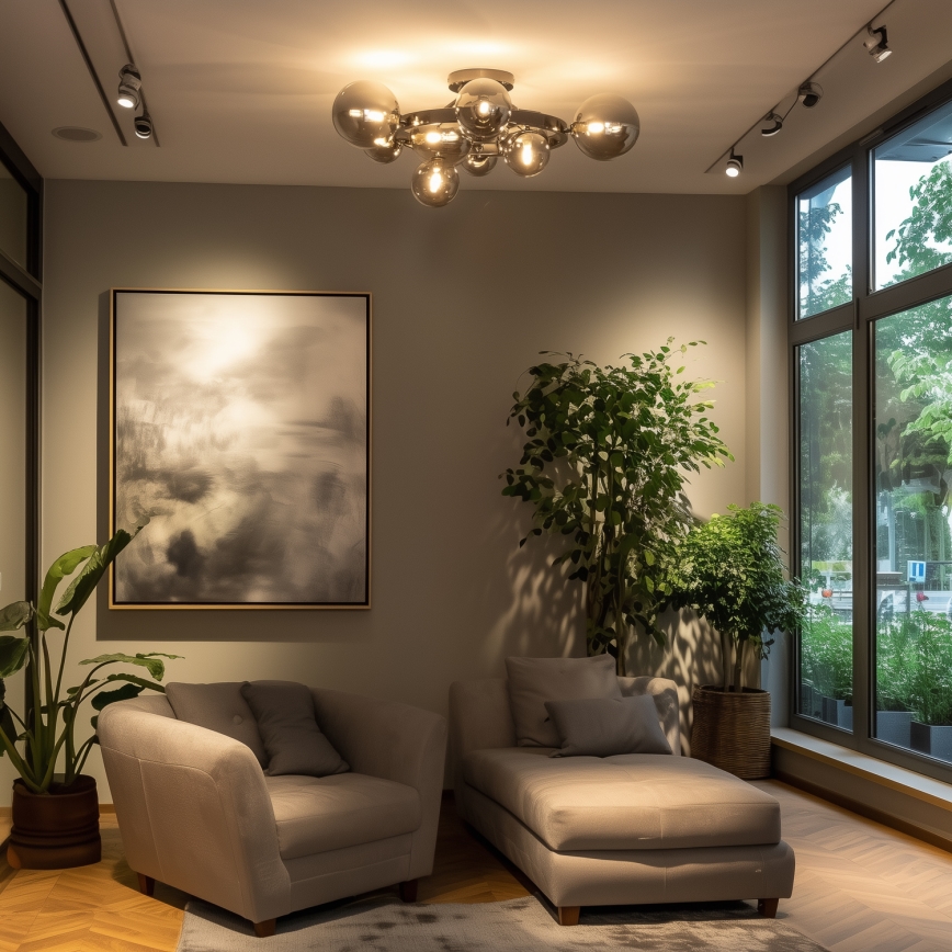 Brilagi - LED pinta-asennettava kattovalaisin MILLA 10xG9/3W/230V musta kromi/savulasi