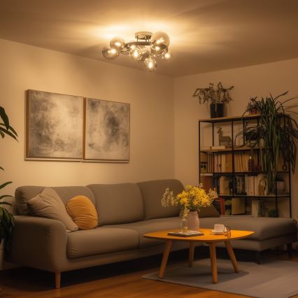 Brilagi - LED pinta-asennettava kattovalaisin MILLA 10xG9/3W/230V musta kromi/savulasi