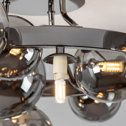 Brilagi - LED pinta-asennettava kattovalaisin MILLA 10xG9/3W/230V musta kromi/savulasi