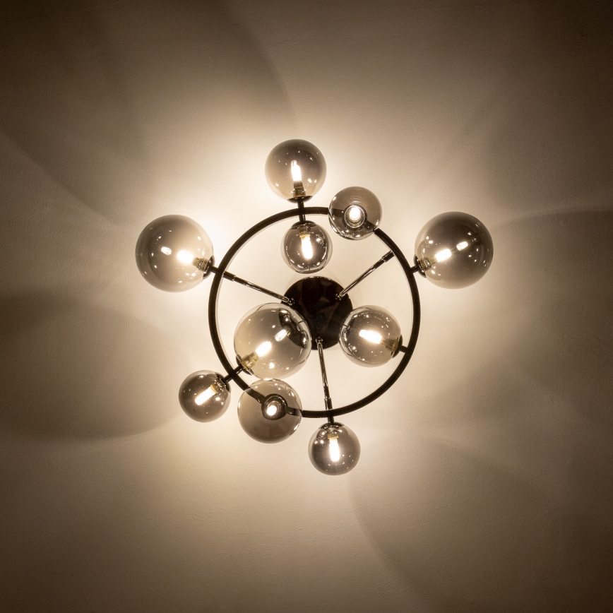 Brilagi - LED pinta-asennettava kattovalaisin MILLA 10xG9/3W/230V musta kromi/savulasi