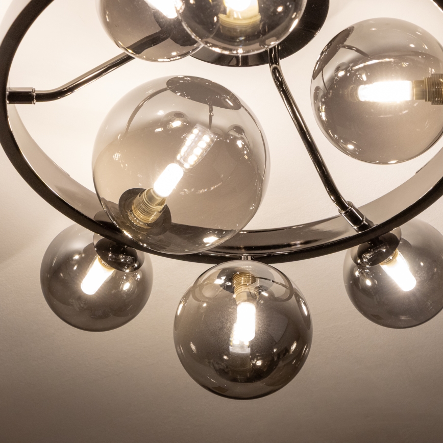 Brilagi - LED pinta-asennettava kattovalaisin MILLA 10xG9/3W/230V musta kromi/savulasi