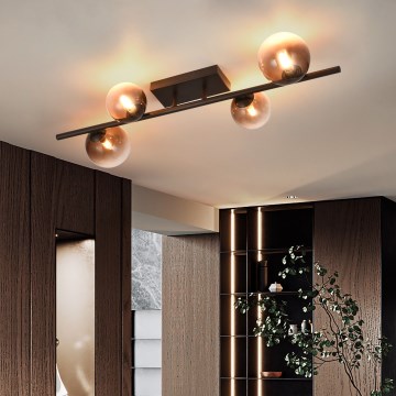 Brilagi - LED-pinta-asennettava kattovalaisin MILLA 4xG9/3W/230V ruskea/savunruskea