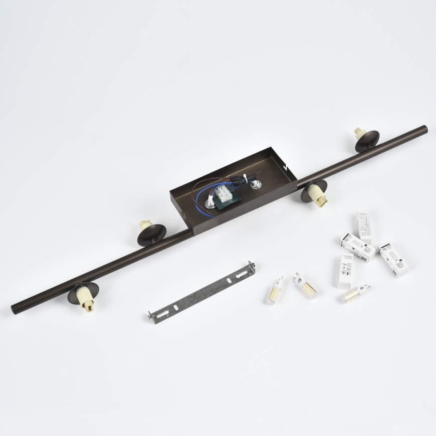 Brilagi - LED-pinta-asennettava kattovalaisin MILLA 4xG9/3W/230V ruskea/savunruskea