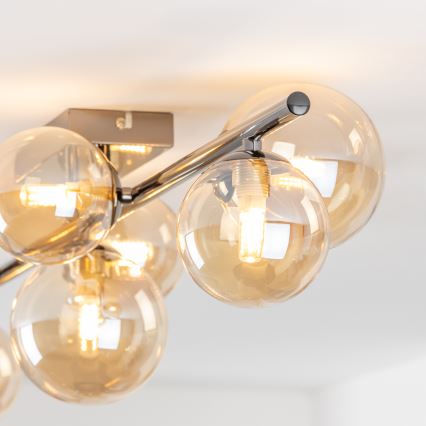 Brilagi - LED-pinta-asennettava kattovalaisin MILLA 7xG9/3W/230V musta kromi/kulta