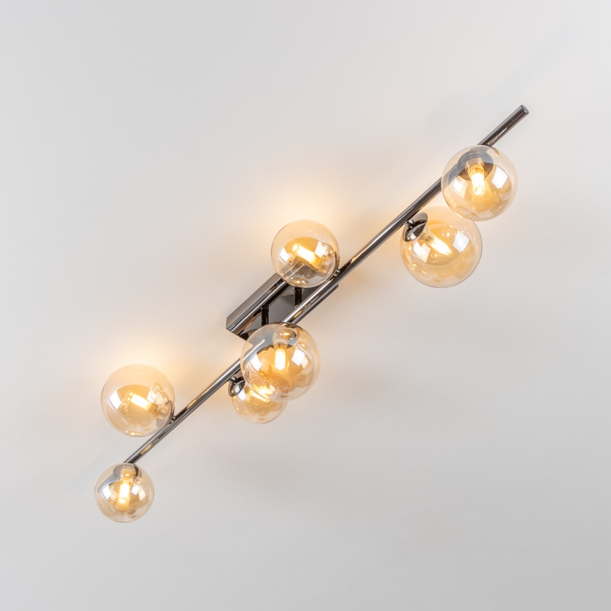 Brilagi - LED-pinta-asennettava kattovalaisin MILLA 7xG9/3W/230V musta kromi/kulta