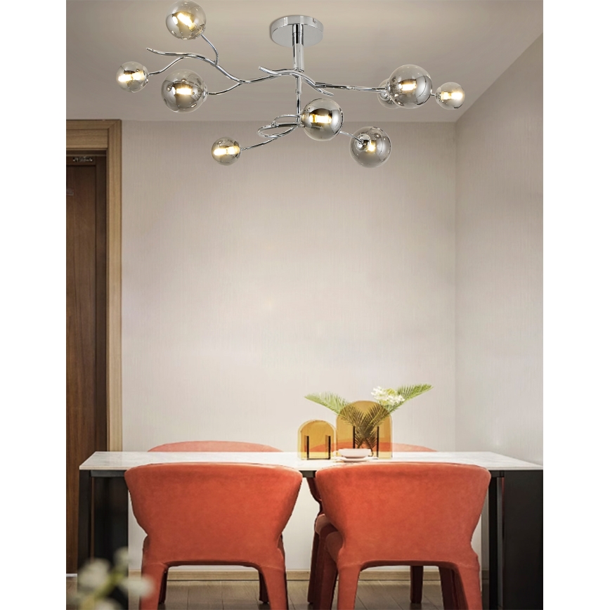 Brilagi - LED-pinta-asennettava kattovalaisin MISTEL 9xG9/3W/230V musta kromi/savunvärinen