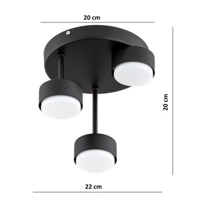Brilagi - LED pinta-asennettava kattovalaisin MONO 3xGX53/30W/230V musta